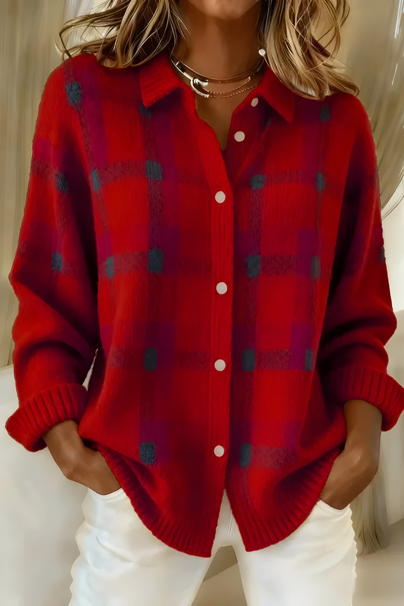Colette Cardigan à Carreaux