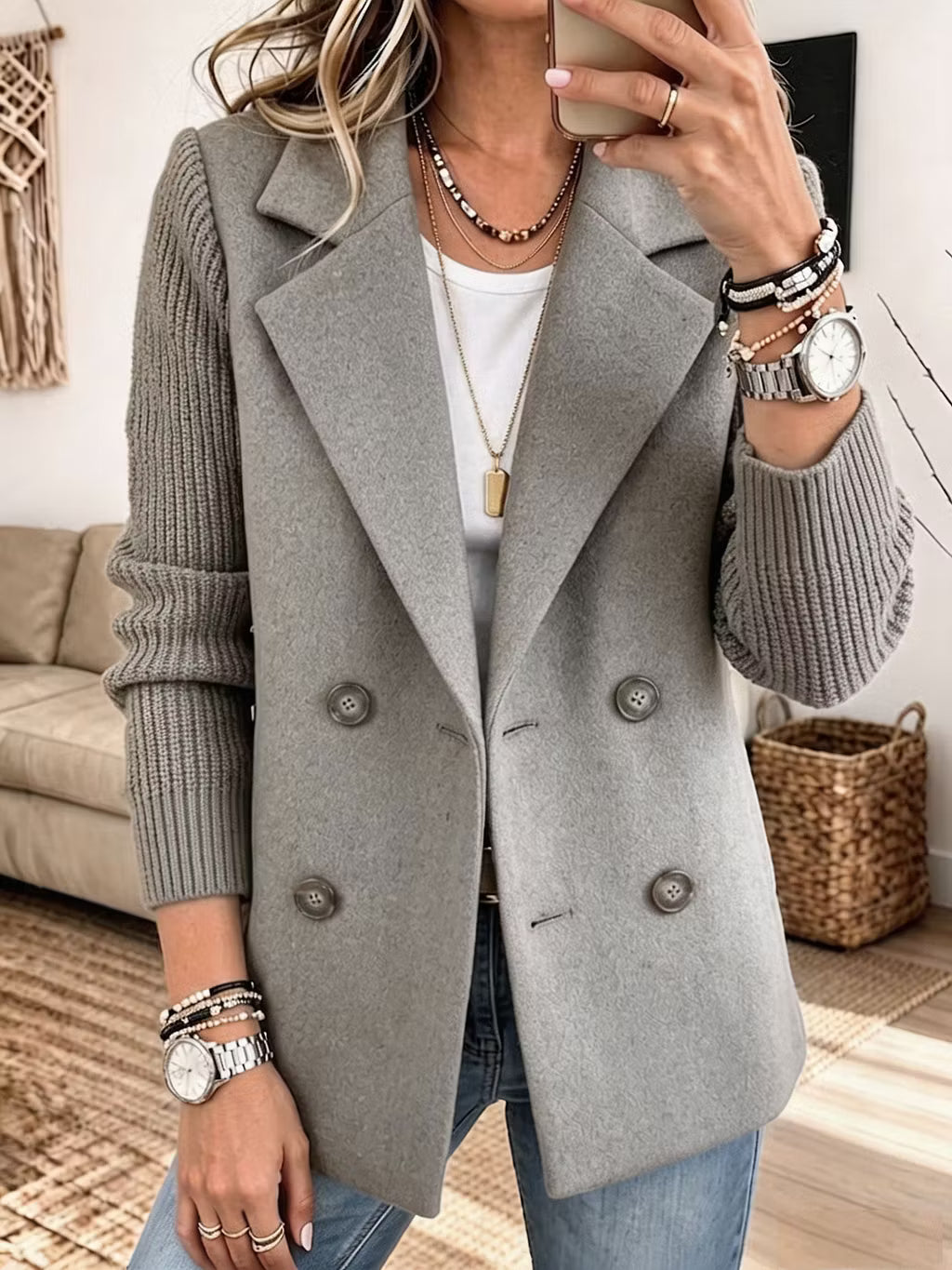 Sasha Manteau blazer en maille (Copy)