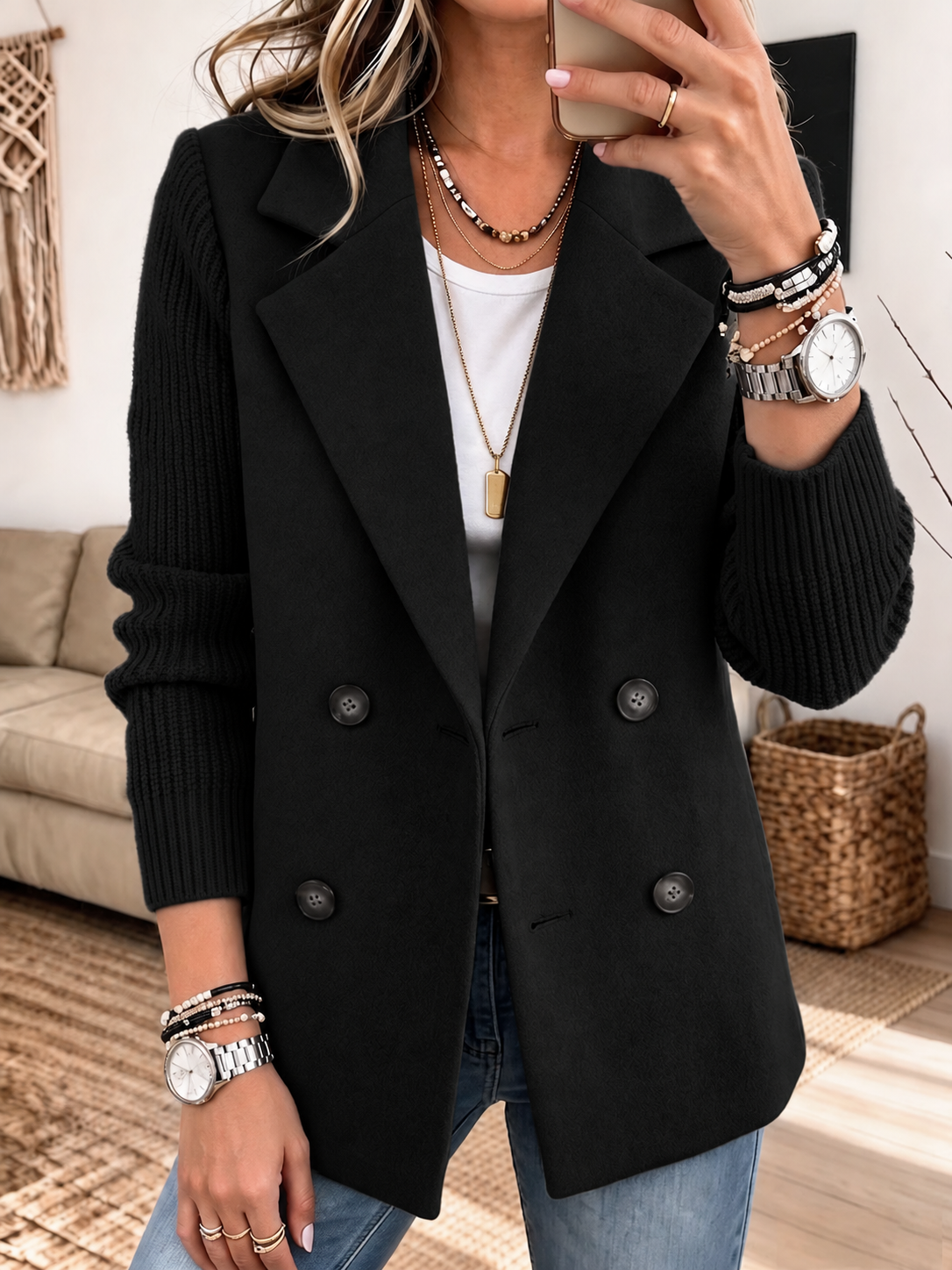 Sasha Manteau blazer en maille (Copy)