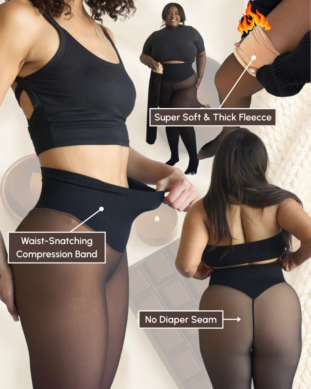 Velours Nude  Fleece legging